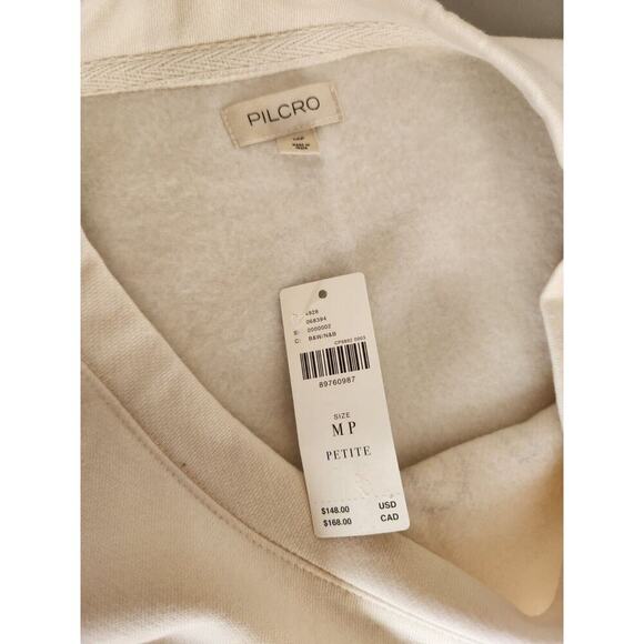 MWT Anthropologie Pilcro Sweatshirt Twofer Mini Dress Sz MP Petite White 9F405 - Picture 9 of 12